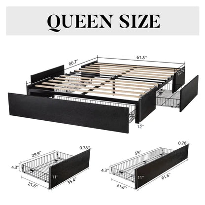 Divan Bed: Bret Upholstered Storage Bed with 3 Drawers