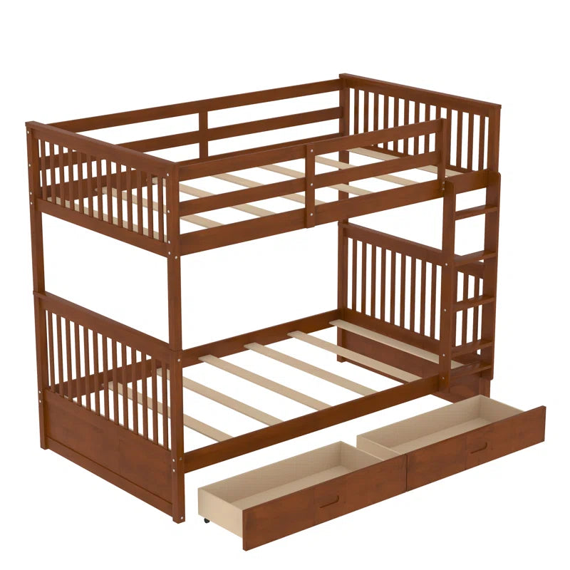 Bunk Bed: Kids Twin Over Bed with Drawers