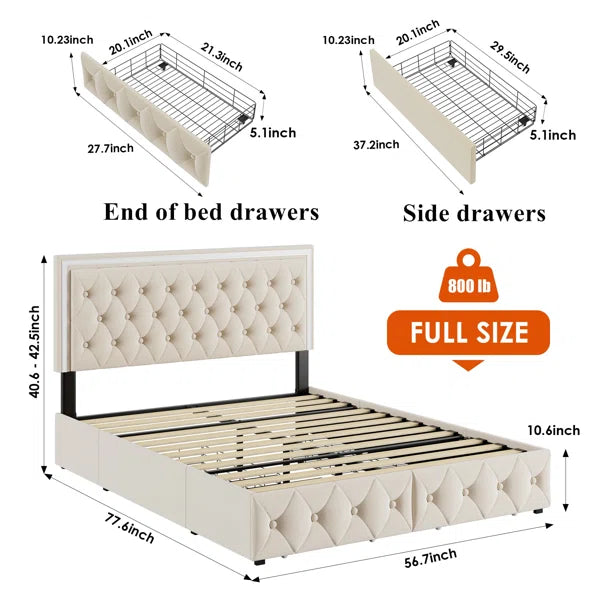 Divan Bed: Ancuta Upholstered Storage Bed