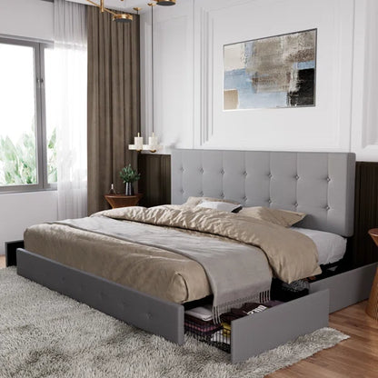 Divan Bed: Deyani Upholstered Storage Bed