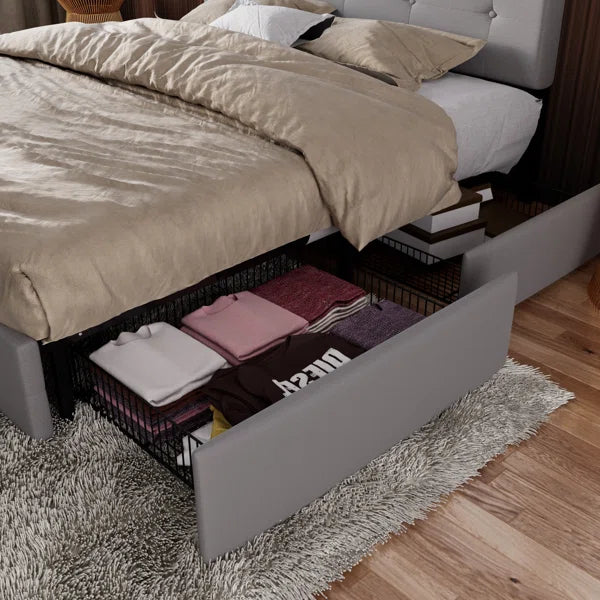 Divan Bed: Deyani Upholstered Storage Bed
