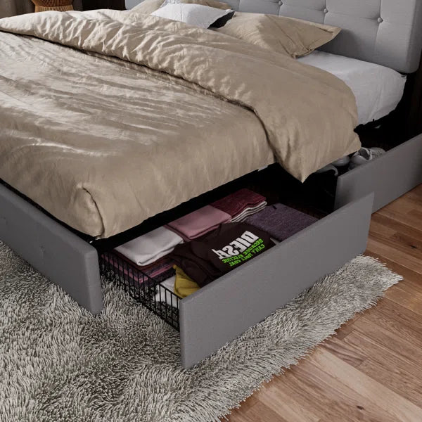 Divan Bed: Deyani Upholstered Storage Bed