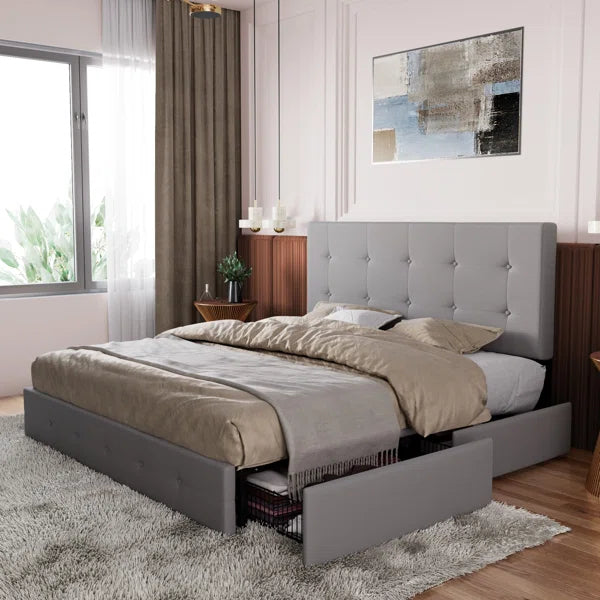 Divan Bed: Deyani Upholstered Storage Bed