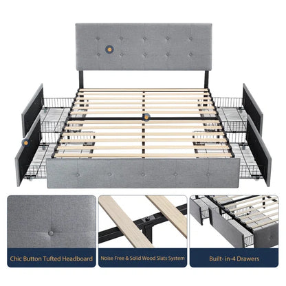 Divan Bed: Deyani Upholstered Storage Bed