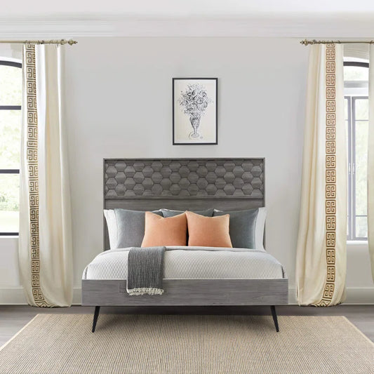 Divan Bed: Jakiara Platform Bed Frame In Gray Acacia Wood