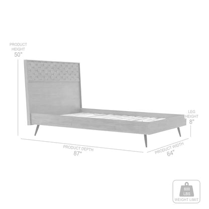 Divan Bed: Jakiara Platform Bed Frame In Gray Acacia Wood