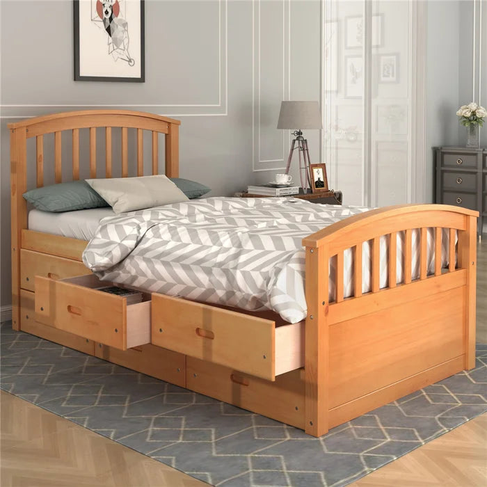 Divan Bed: Jekia Solid Wood Storage Bed