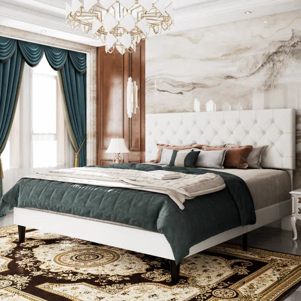 Divan Bed: Low Profile Linen or Faux Leather Upholstered Bed