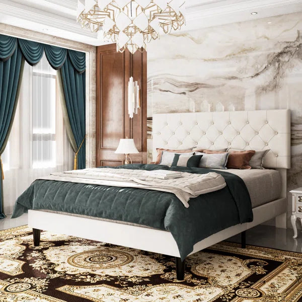 Divan Bed: Low Profile Linen or Faux Leather Upholstered Bed