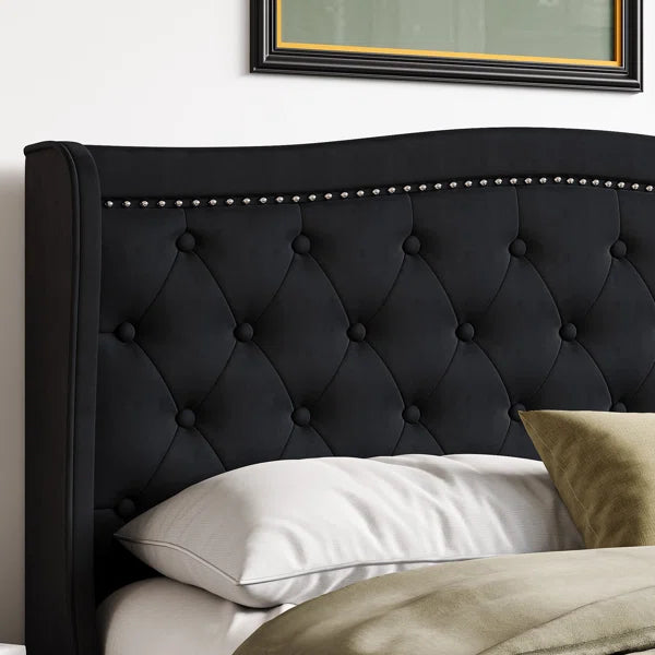 Divan Bed: Lyndhur Tufted Upholstered Low Profile Standard Bed