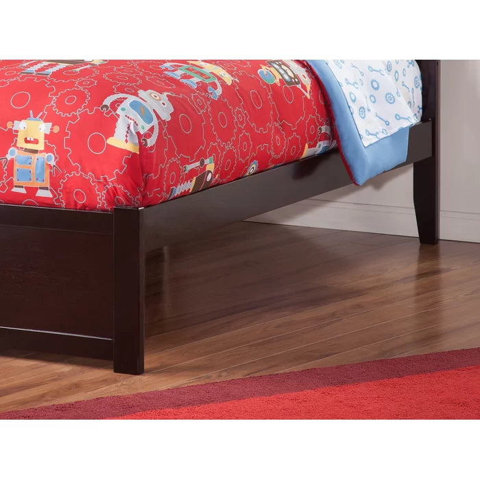 Divan Bed: Wells Solid Wood Storage Platform Bed with Footboard and Under Bed Drawers