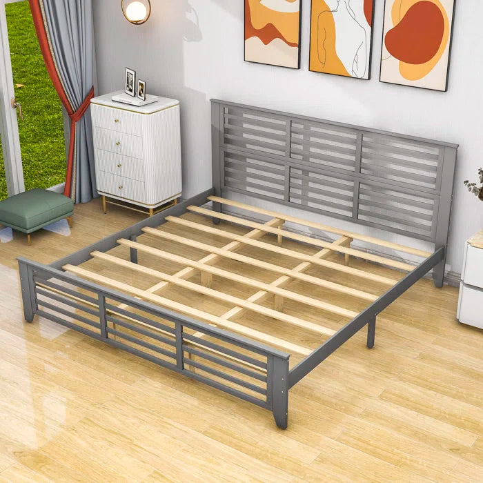 Wood platform cheap with slats