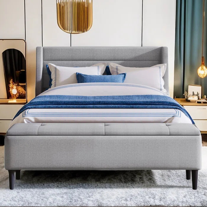 Divan Bed: Zundus Upholstered Storage Bed