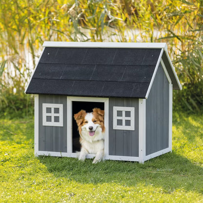 Dog House: Gray&White Dog Kennel