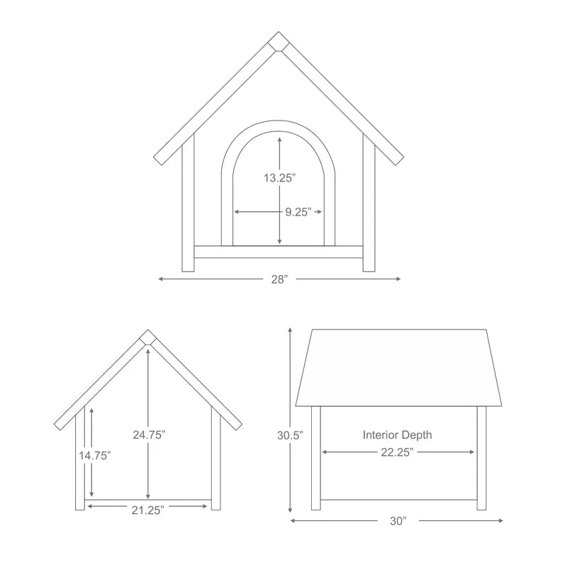 Dog House: Pine Wood Dog Kennel