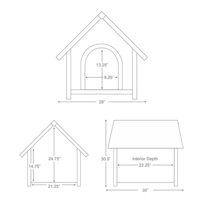 Dog House: Pine Wood Dog Kennel