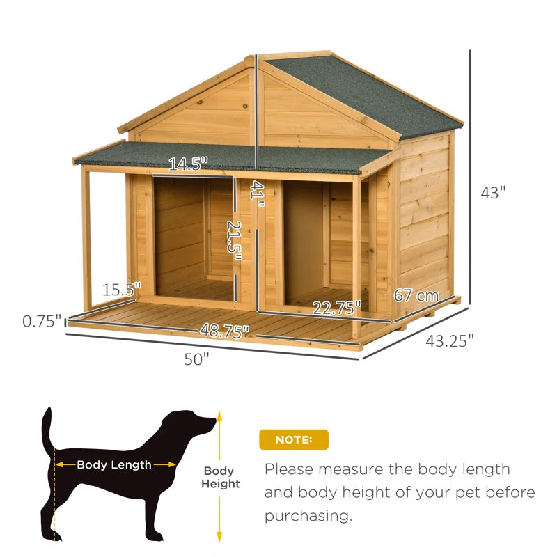 Dog House: Wood Double Dog Kennel
