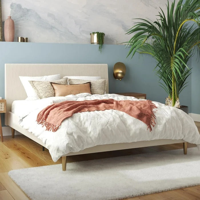 Double Bed: Sturdy Wooden Frame Bed