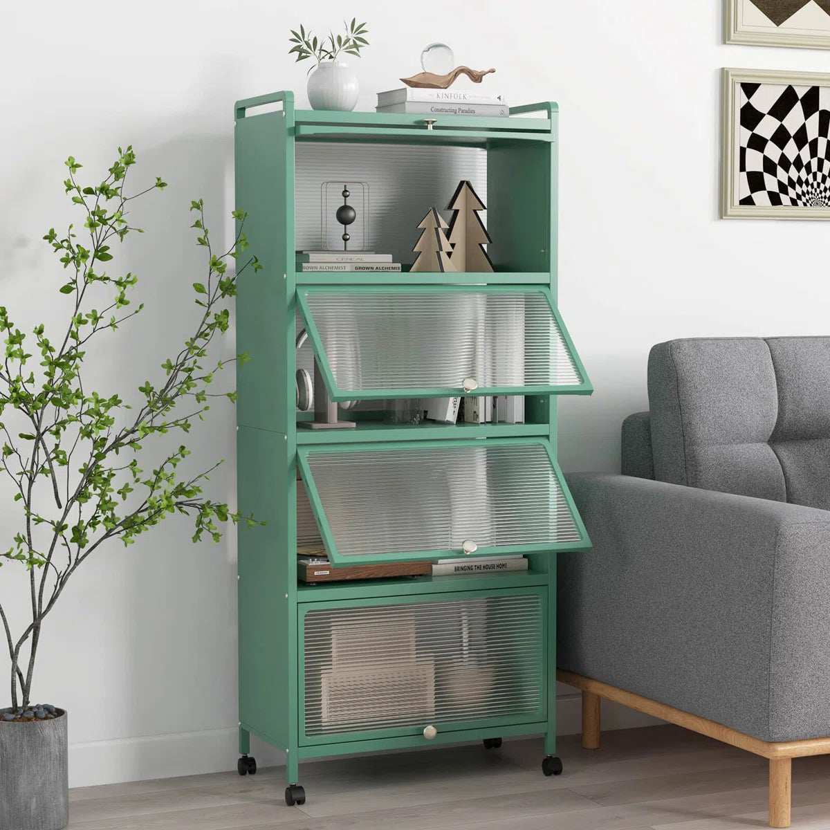 Kitchen Racks: 5-Tier Kitchen Baker's Rack Storage Cabinet with Flip-U ...