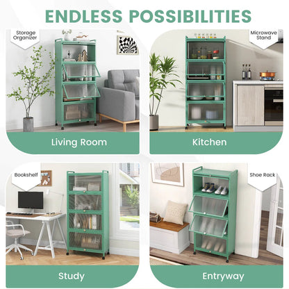 Kitchen Racks: 5-Tier Kitchen Baker's Rack Storage Cabinet with Flip-U ...