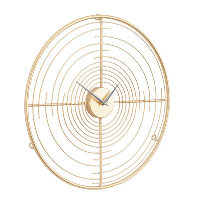Home Decor: Gold Metal Wall Clock Round