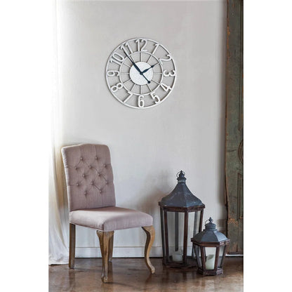 Home Decor: Metal Wall Clock White
