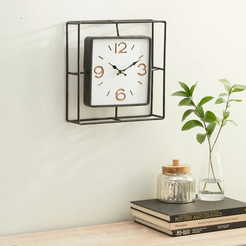 Home Decor: Square Metal Wall Clock – GKW Retail