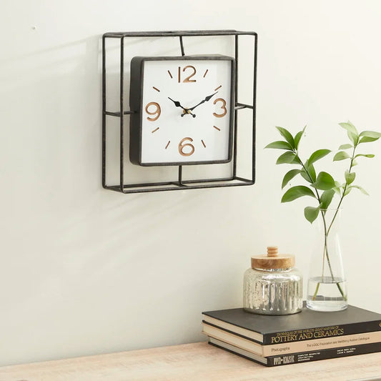 Home Decor: Square Metal Wall Clock