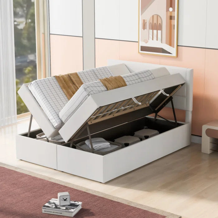 Hydraulic Bed: Aristida Upholstered Storage Bed