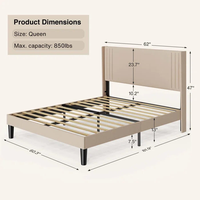 Hydraulic Bed: Bettyjean Upholstered Platform Bed