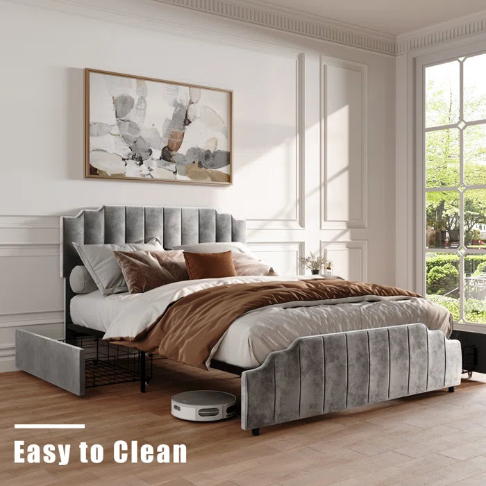 Hydraulic Bed: Charliemae Upholstered Storage Bed