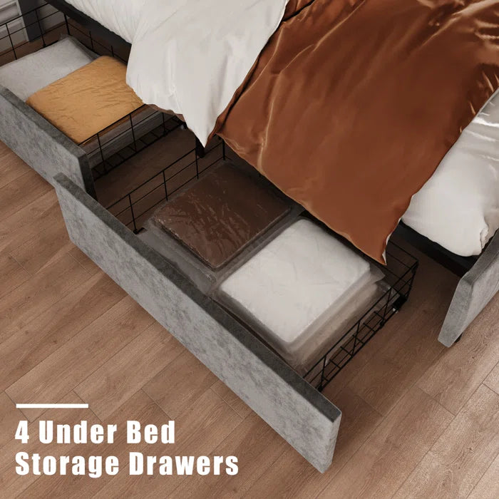 Hydraulic Bed: Charliemae Upholstered Storage Bed