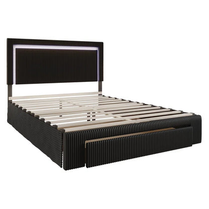 Hydraulic Bed: Gouker Upholstered Storage Bed