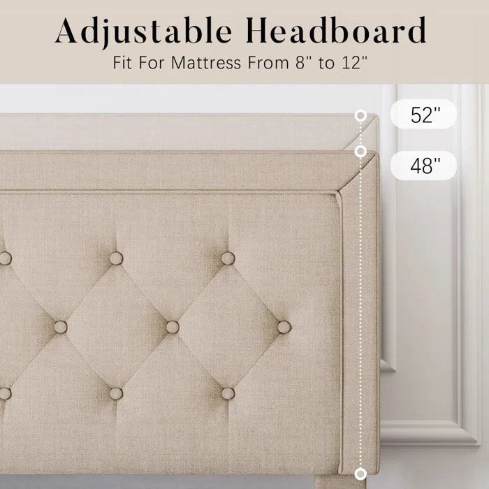 Hydraulic Bed: Hegg Tufted Upholstered Platform Bed