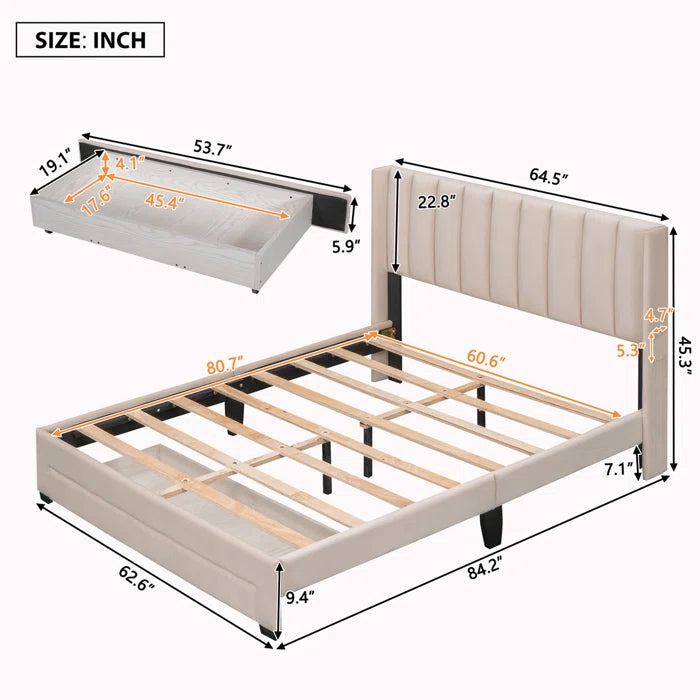 Hydraulic Bed: Kroeker Upholstered Storage Bed