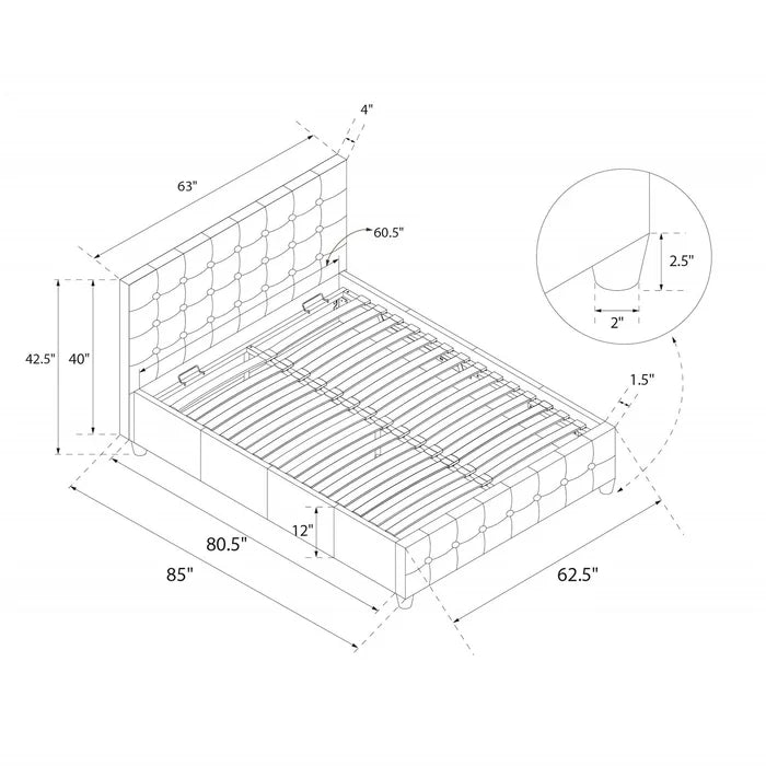 Hydraulic Bed: Morphis Upholstered Storage Bed