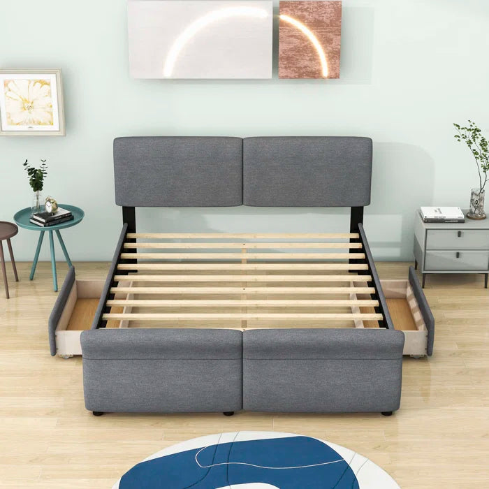 Hydraulic bed: Upholstered Storage Bed