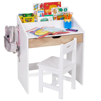 Kids Study Table: 24.8'' Art Desk Chair Set