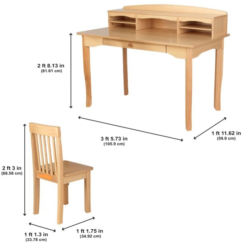 Kids Study Table: 42'' Writing Desk With Chair