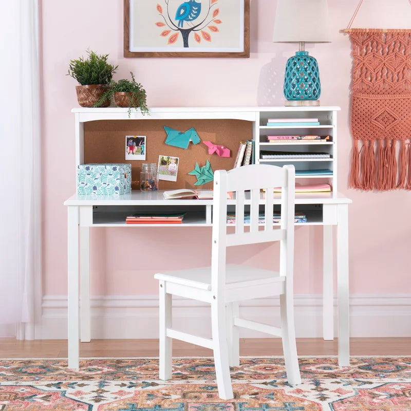 Kids Study Table: Wooden Desk With Chair