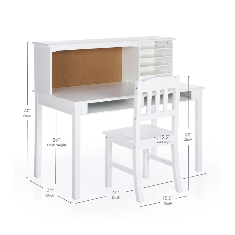 Kids Study Table: Wooden Desk With Chair