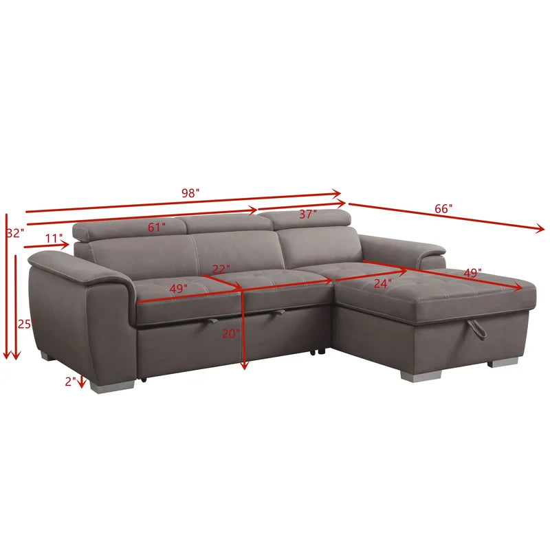 L Shape Sofa Cum Bed: Leather Sectional Sofa Bed
