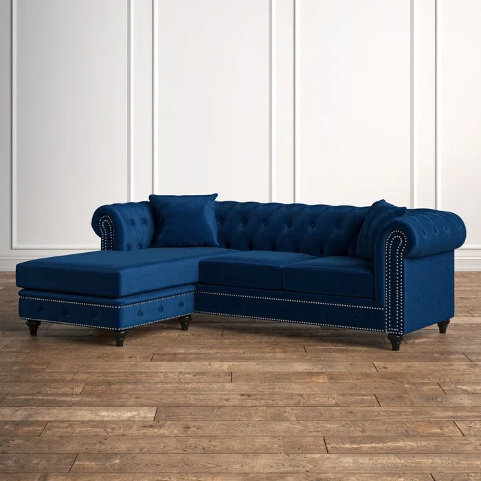 L Shape Sofa Set: Chesterfield-Inspired Design