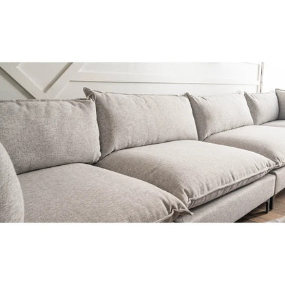 L Shape Sofa Set: Family-Friendly Fabric & Comfortable Sofa