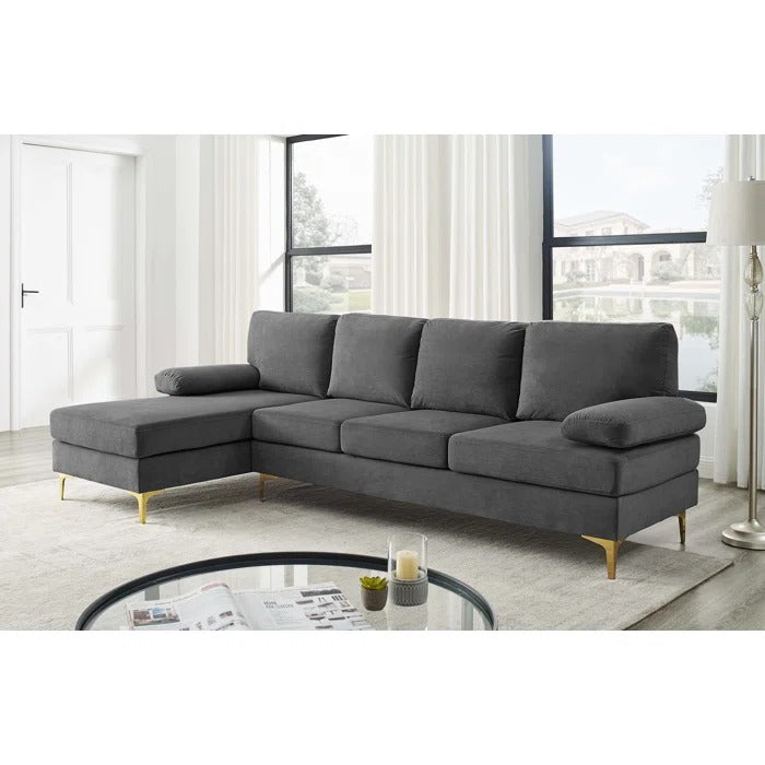 L Shape Sofa Set: L-shaped sectional sofa comfortabe and chic style