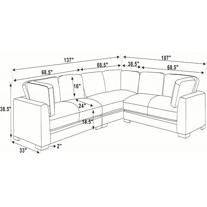 L Shape Sofa Set: Large Seating L-Shape Sectiona Sofa