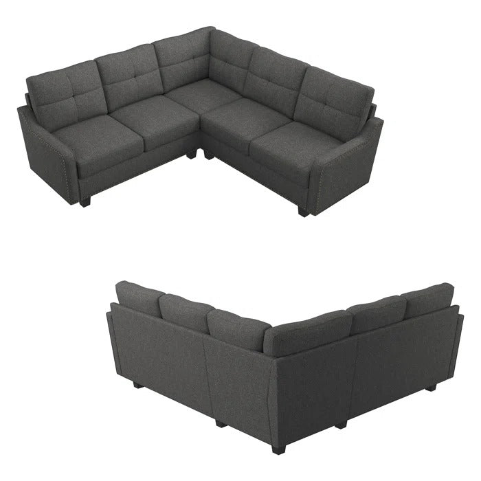 L Shape Sofa Set: Living Room 3+2 Corner Sectional Sofa