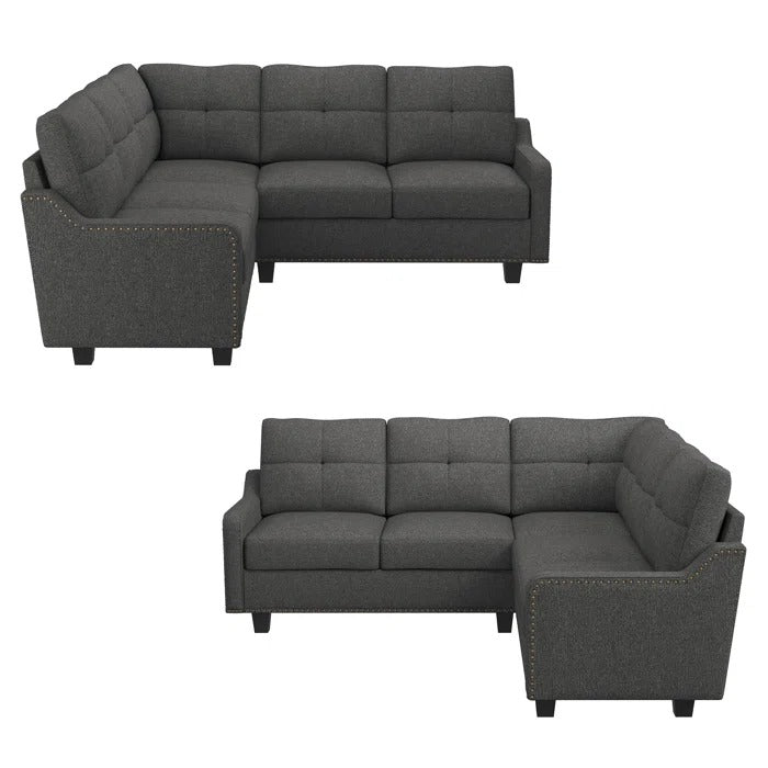 L Shape Sofa Set: Living Room 3+2 Corner Sectional Sofa