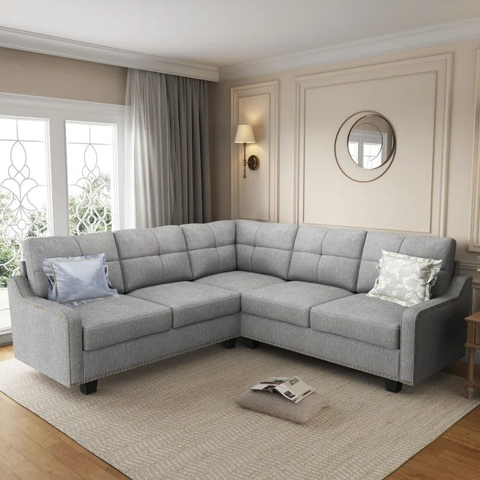 L Shape Sofa Set: Living Room 3+2 Corner Sectional Sofa