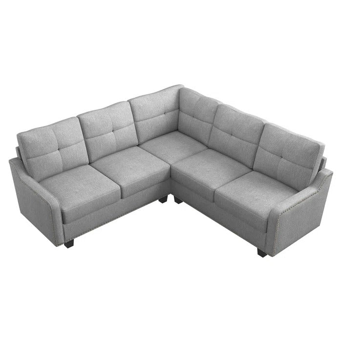 L Shape Sofa Set: Living Room 3+2 Corner Sectional Sofa